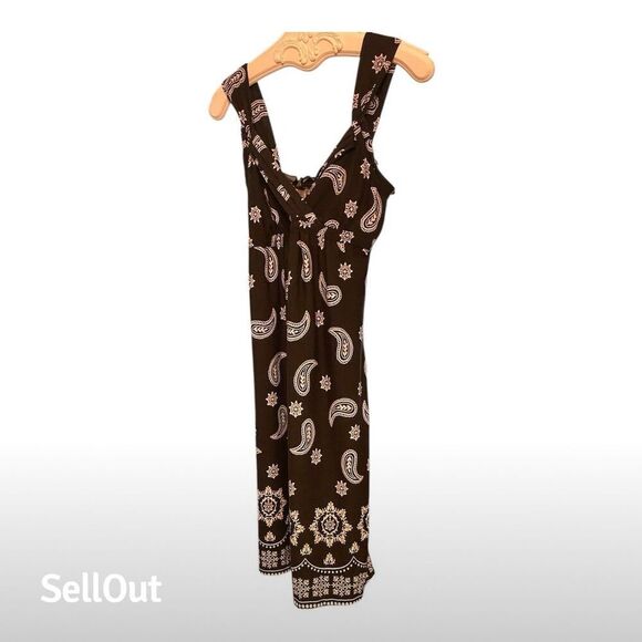 Faded Glory Women's M Black Paisley Sleeveless Knee Length Dress - Picture 2 of 3